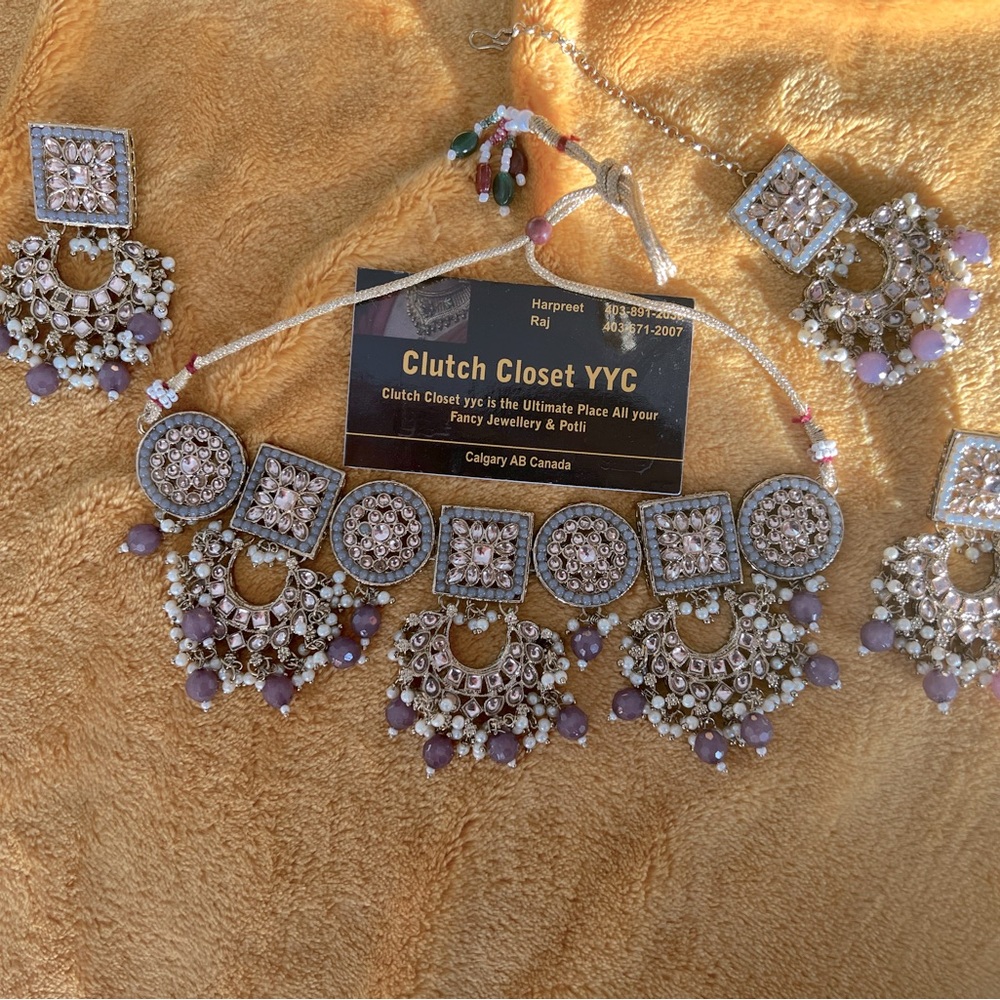 Beautiful chokker set with earrings and tikka